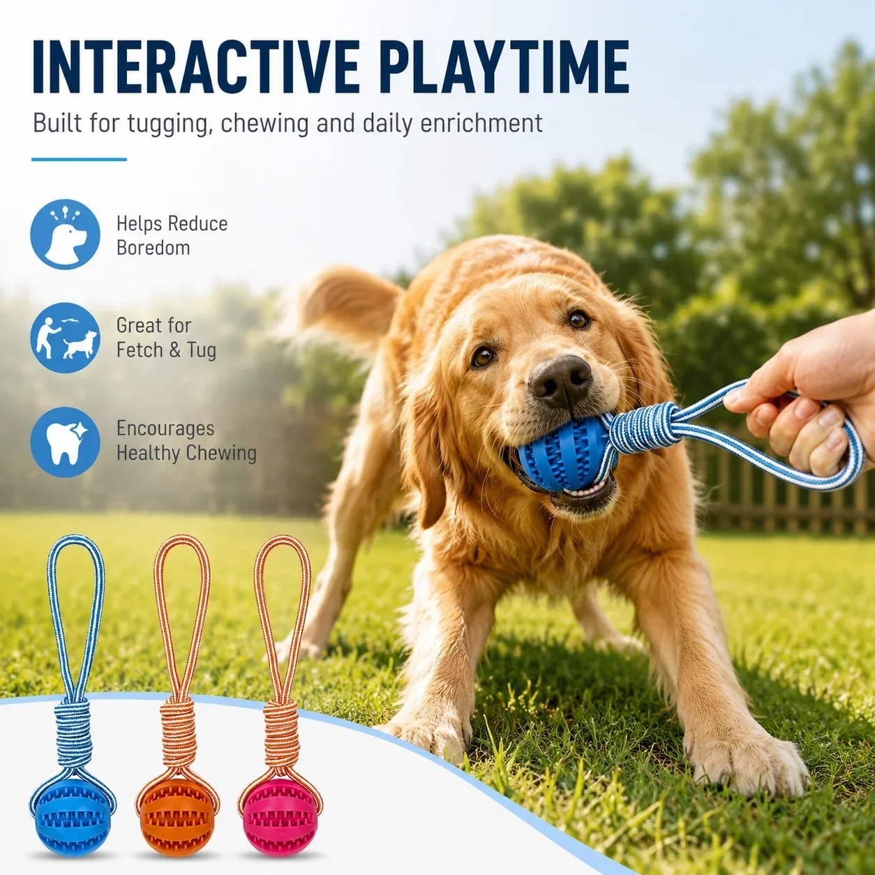 Rubber Treat Dispensing Dog Toy - كرة مطاطية مانعة للتسرب للكلاب، لعبة