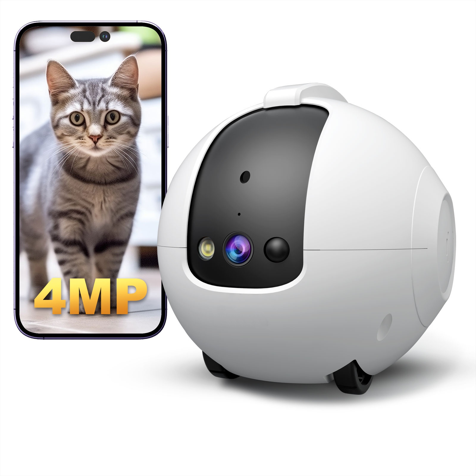 Cat Toys - كاميرا روبوت للحيوانات الأليفة بدقة 4