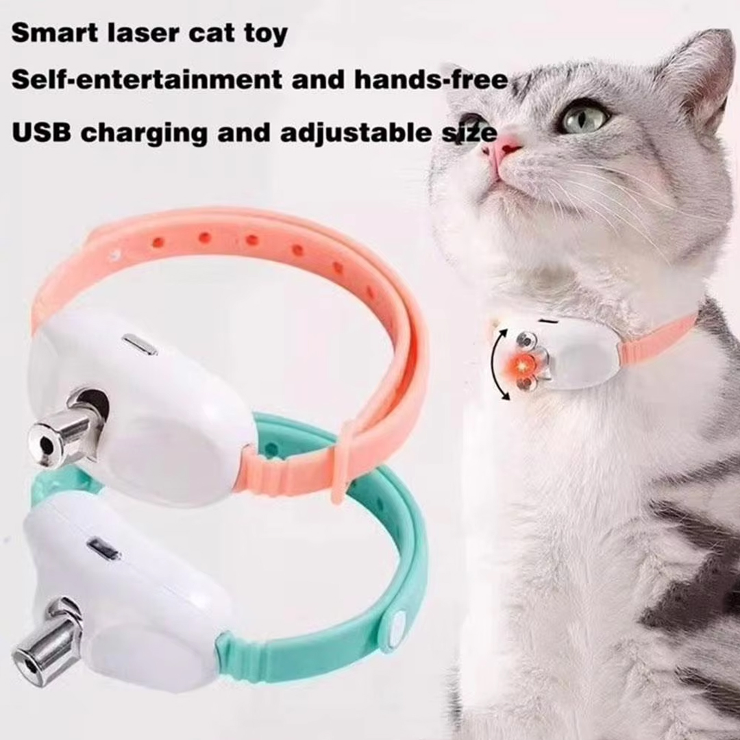 طوق ذكي للقطط مزود بمؤشر ليزر  - مراجعة Laser Pointer Cat Toy Automatic وسعره
