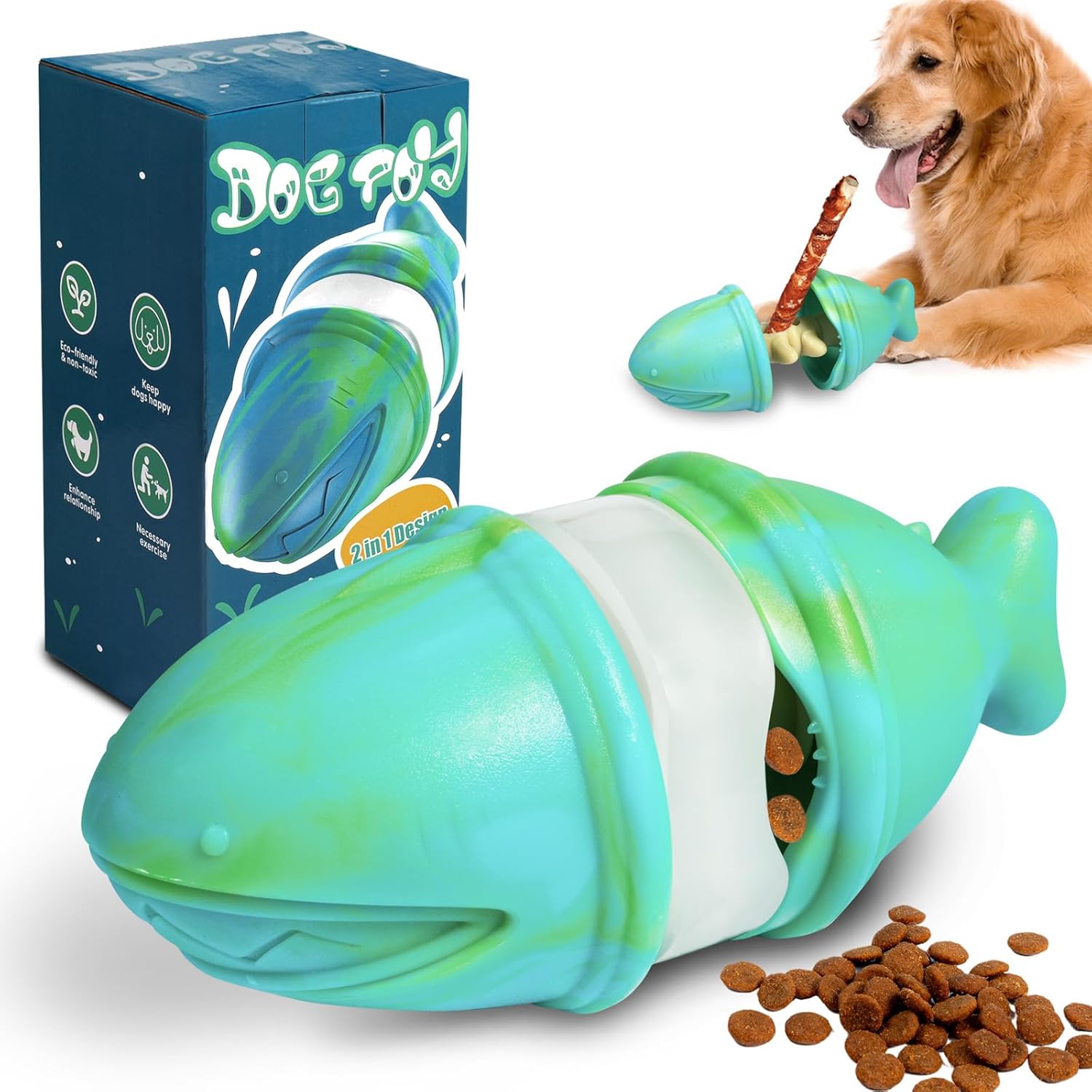 لعبة مضغ 2 في 1 وحامل عصا الفت - مراجعة Rubber Treat Dispensing Dog Toy وسعره